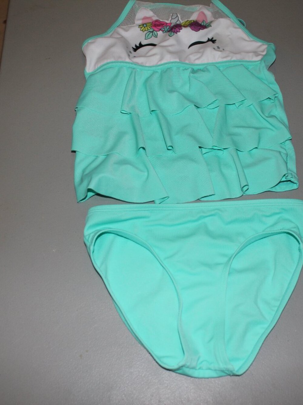 Blue 2 Pcs Justice Tankini Swimsuit Size 10